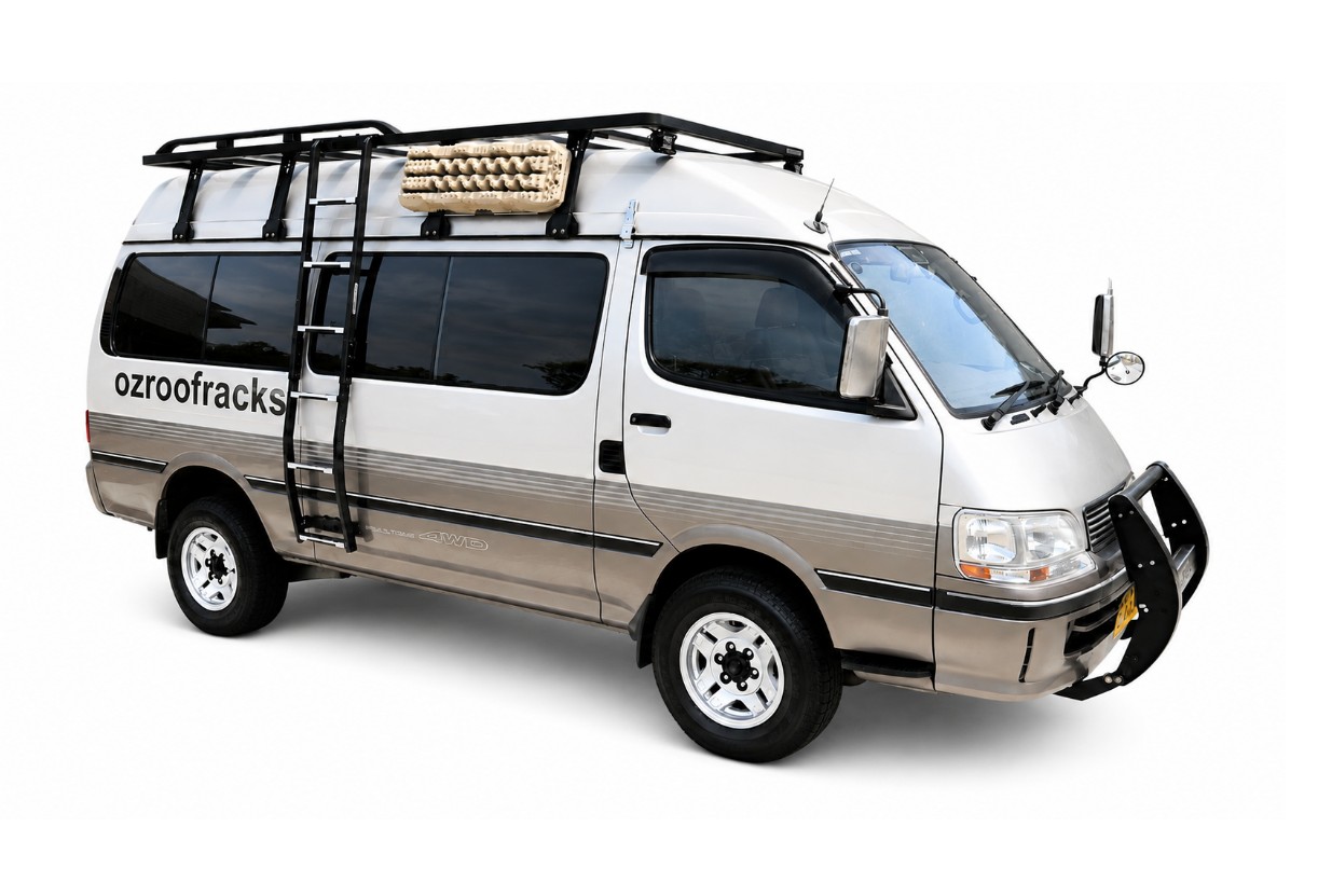 OZKit Roof Rack for Hiace H100 H200: Ladder + 8x Brackets and 1x 3.1mt Rack
